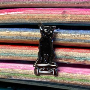 Grizzly the shop cat enamel pin