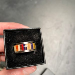 Recycled Skateboard Rings with Titanium core